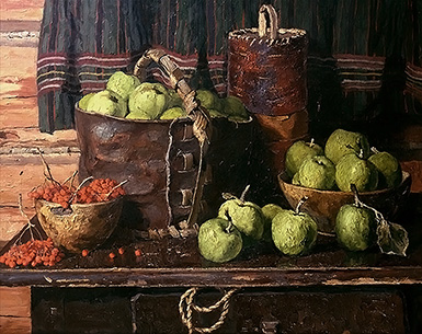 Натюрморт с яблоками :: Стожаров Владимир Фёдорович, 1973 год