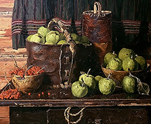 Натюрморт с яблоками :: Стожаров Владимир Фёдорович, 1973 год