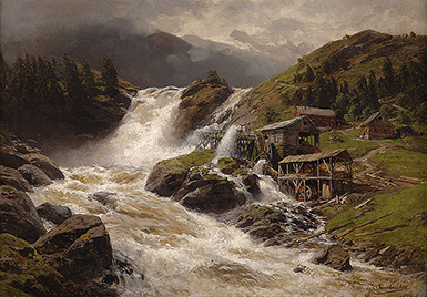 Норвежский водопад (Norwegischer Wasserfall) :: Фемистокл фон Экенбрехер, 1901 год
