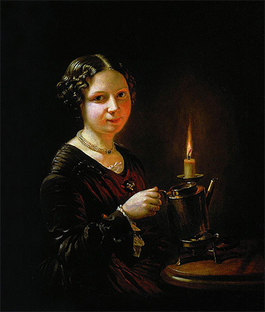 Девушка со свечой :: Тропинин Василий Андреевич, 1840-е годы