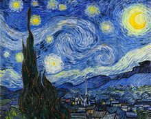 Звёздная ночь :: Ван Гог, 1889 год (синяя звёздная французская ночь)