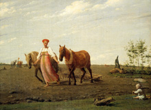 На пашне. Весна :: Венецианов Алексей Гаврилович, первая половина 1820-х годов