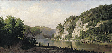 Камень Писанный на реке Чусовой :: Верещагин Пётр Петрович, 1877 год