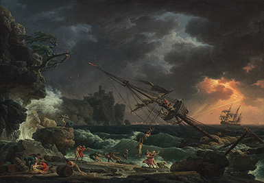 Кораблекрушение. Буря у берега моря :: Верне Клод Жозеф, 1772 год