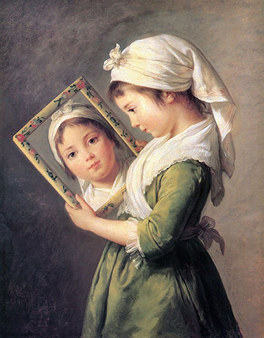 Джулия с зеркалом, портрет дочери художницы :: Виже-Лебрён, 1787 год