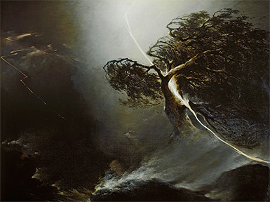 Дуб, раздробленный молнией :: Воробьёв Максим Никифорович, 1842 год