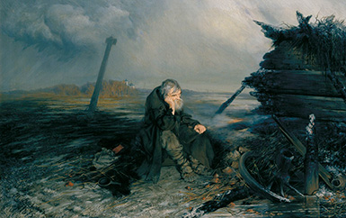 На пожарище :: Яковлев Павел Филиппович, 1875 год